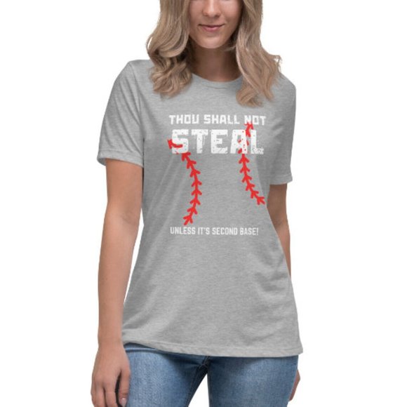 Thou Shall Not Steal Sports-Themed Shirt Baseball Mom Pride Baseball Fan Apparel - Picture 6 of 10